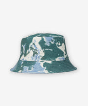 Tie-dye bucket hat with 'Life Long Learner' text on a white background