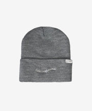 Gray beanie with 'Lifelong Learner' text on a white background