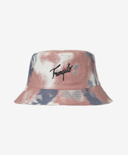 Tie-dye bucket hat with 'Framinko' logo on a white background