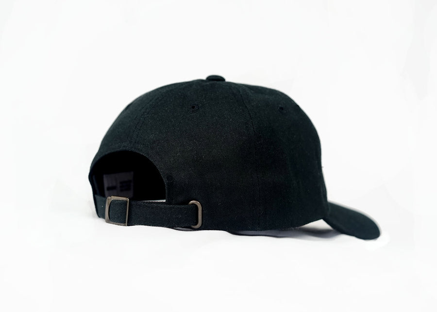 Black baseball cap on a white background