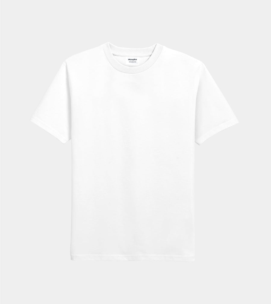 White t-shirt on a light gray background