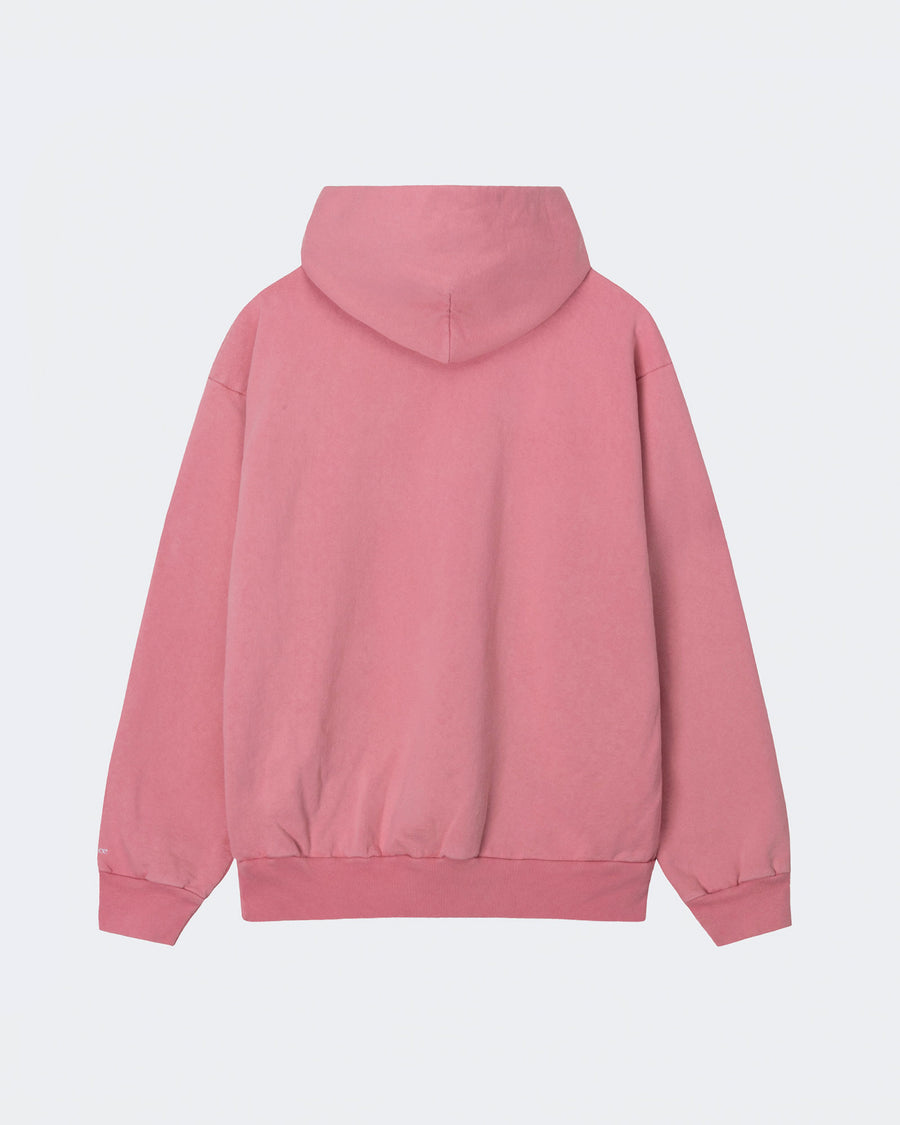 Pink hoodie on a light gray background