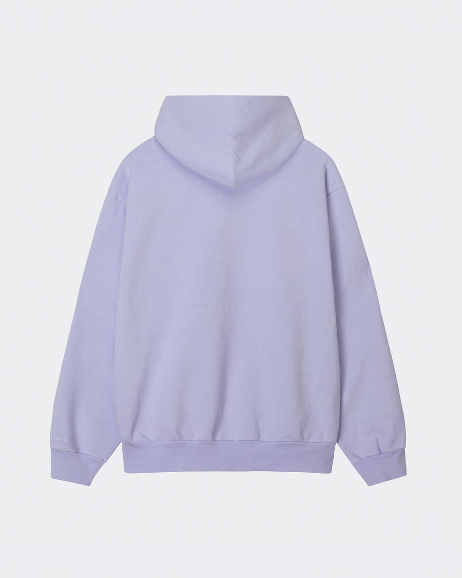 Light purple hoodie on a light gray background