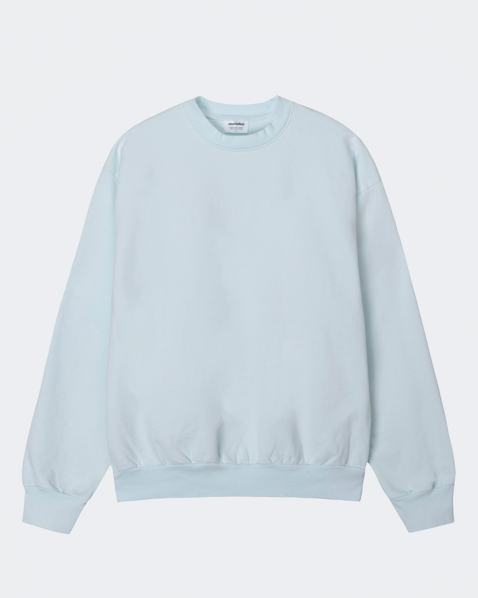 Light blue sweatshirt on a white background