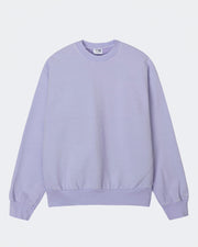 Lavender sweatshirt on a light gray background