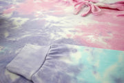 Pastel tie-dye fabric with a soft texture
