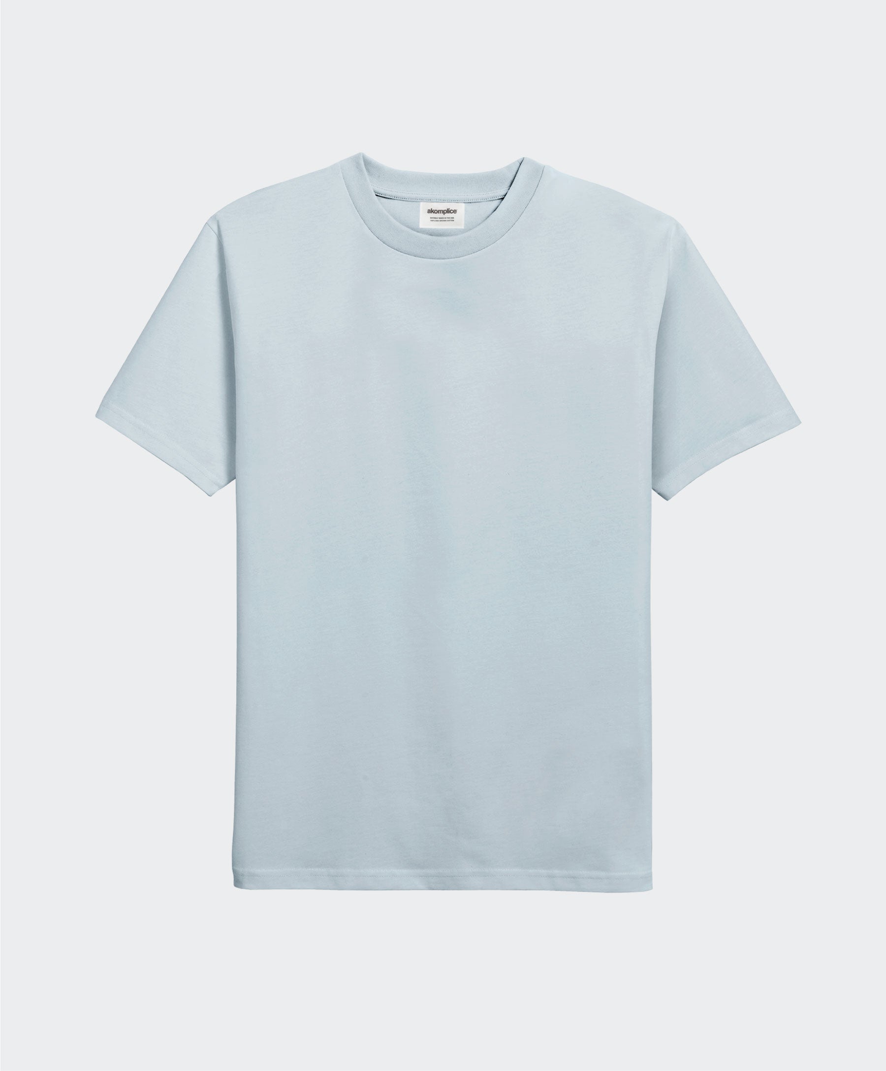 Light blue t-shirt on a light gray background
