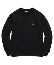 Black sweatshirt with text on a white background