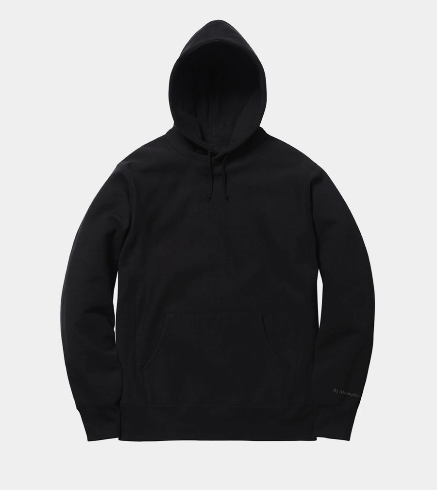 Black hoodie on a light gray background