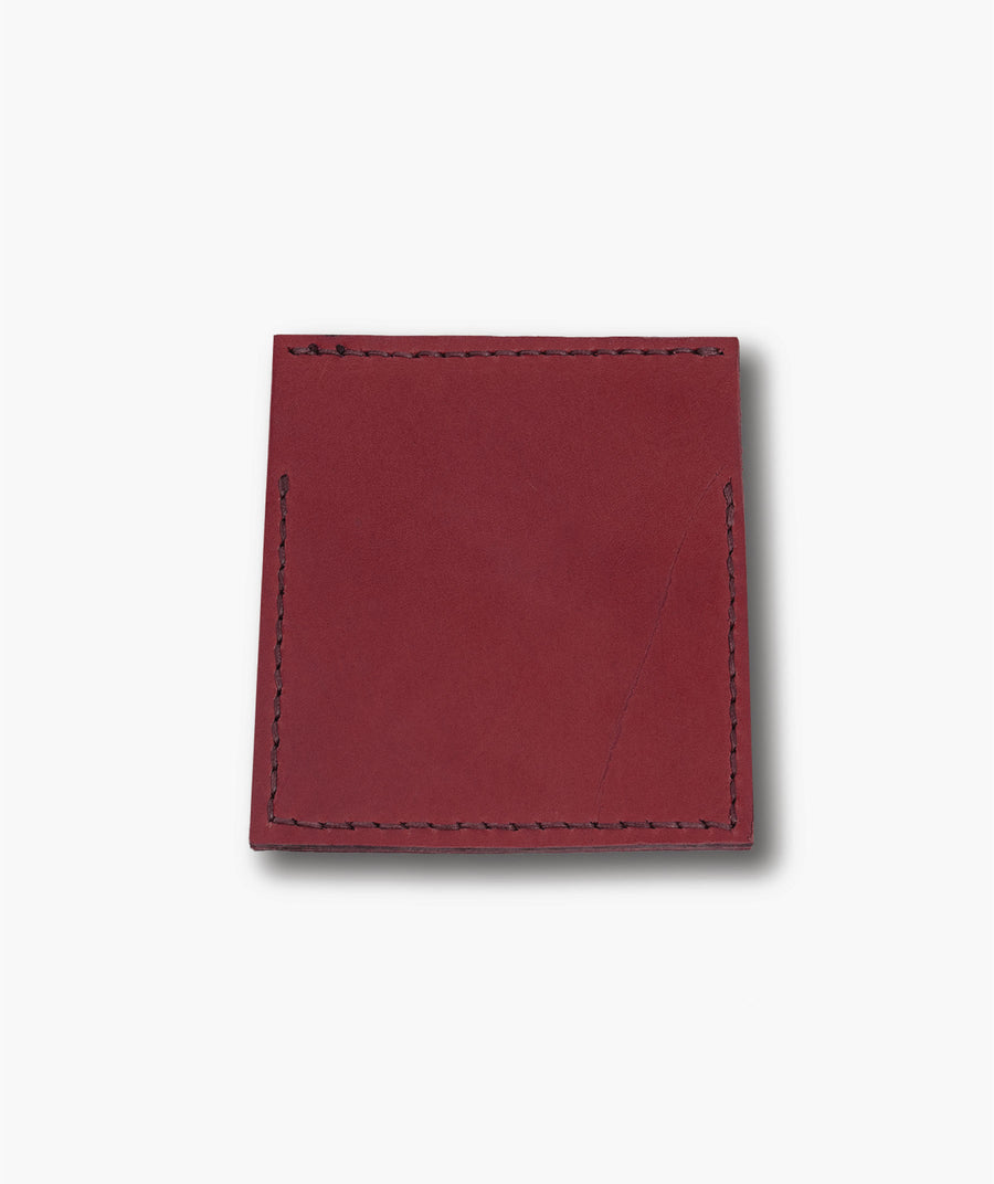 Red leather wallet on a white background
