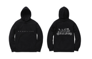 Black hoodie with 'High Profile' branding on the front and graphic design on the back, displayed on a white background.
