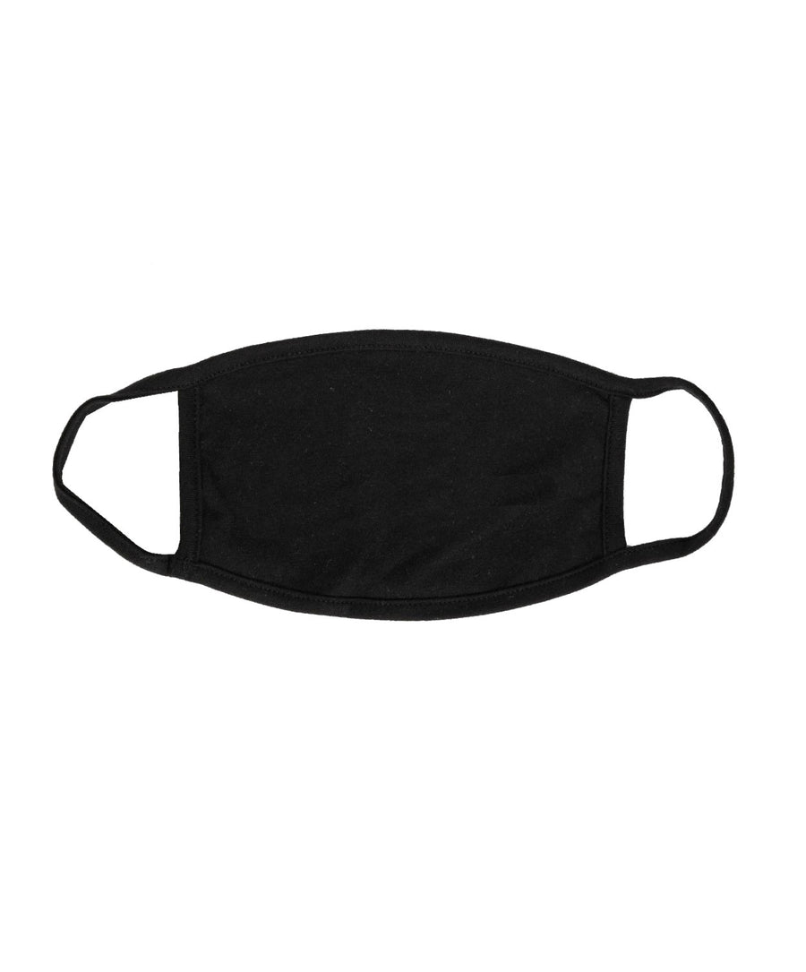 Black face mask on a white background