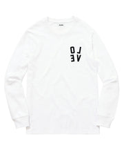 White sweatshirt with 'LOVE' printed on it against a white background