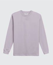 Lavender long-sleeve shirt on a light gray background