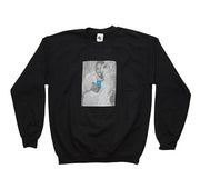 Black sweatshirt with a graphic of a couple on a white background