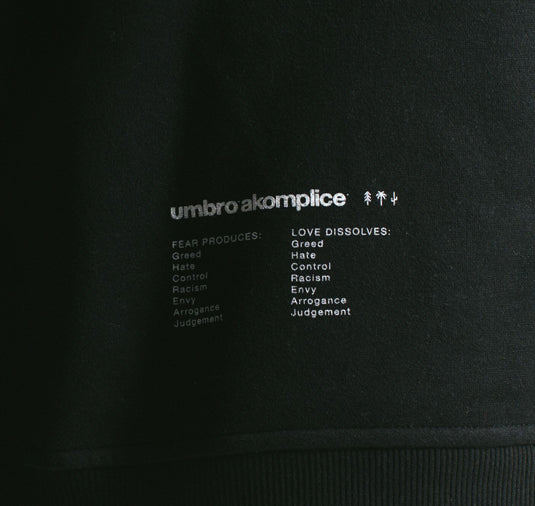 AK X UMBRO Fear Love Sueded Fleece Crewneck