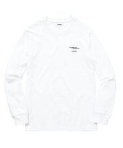 White sweatshirt with black text on a white background